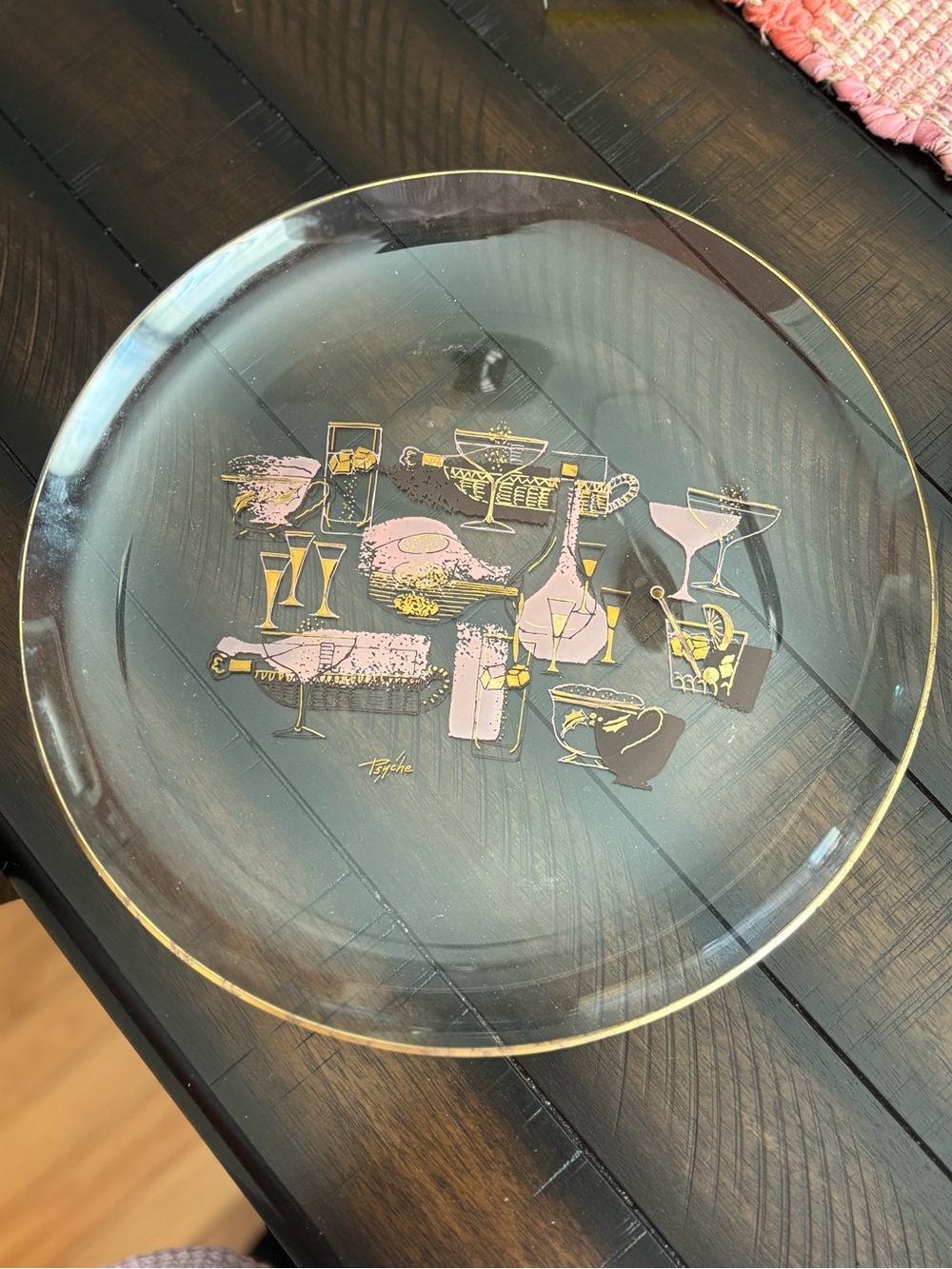 Psyche brand Vintage Glass mid-century modern Serving Plate
